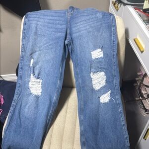 Blue Distressed Women's Jeans